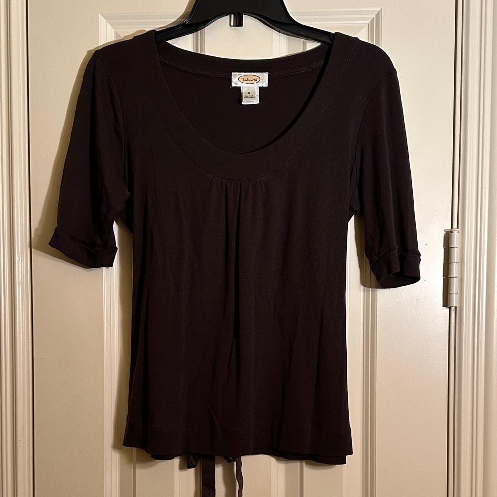 Talbots Dark Brown Short Sleeve Top